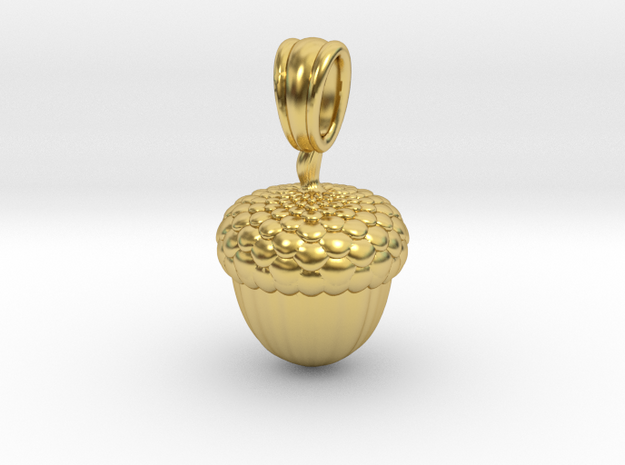 Acorn in Polished Brass