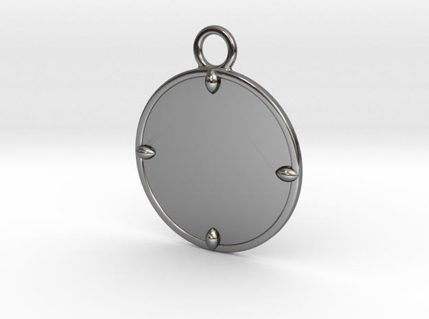 photo round necklace in Fine Detail Polished Silver