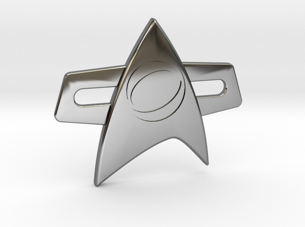 Star trek comm science badge late 24th century in Fine Detail Polished Silver