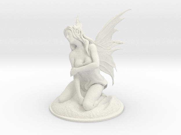 Fairy Sculpture in White Natural Versatile Plastic