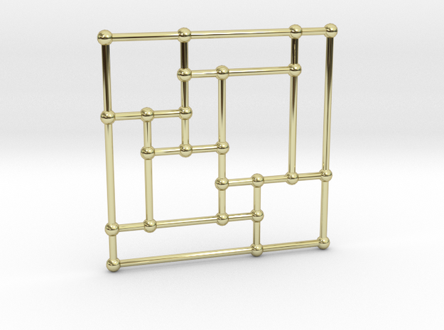 Generic generic rectangulation pendant in 18k Gold Plated Brass