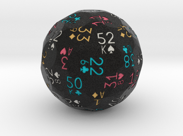 d52 playing cards sphere dice (Black, 4 colors) in Natural Full Color Sandstone