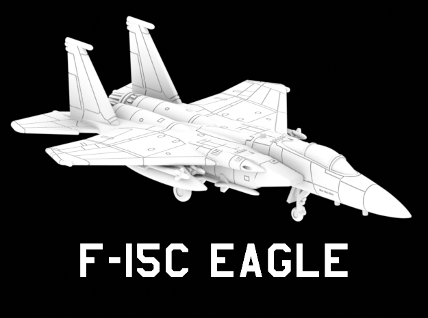 F-15C Eagle (Loaded) in White Natural Versatile Plastic: 1:220 - Z