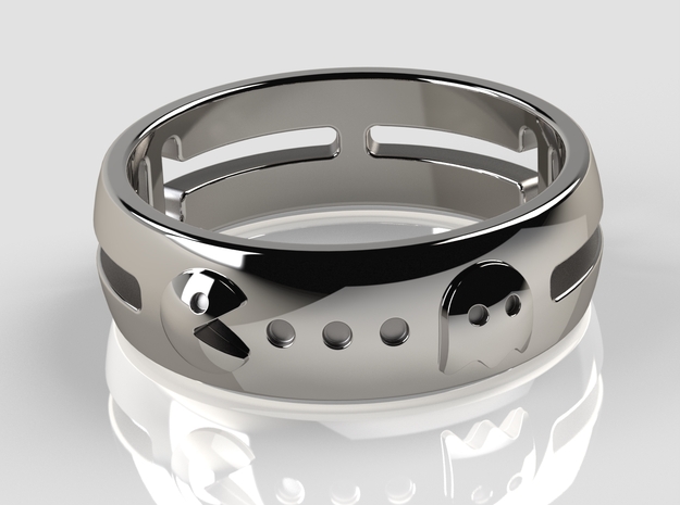 Pac-Man Ring in Polished Silver: 10 / 61.5