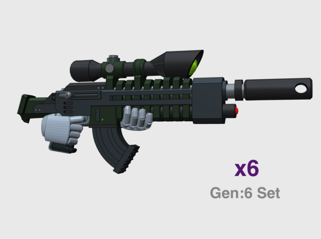 G:6 Set: HP2 Sniper Rifles in Tan Fine Detail Plastic: Medium