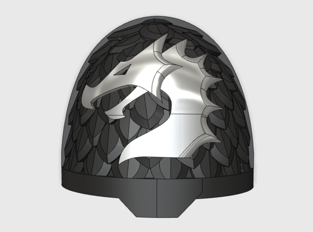 10x Black Dragons - G:11v Shoulder Pads in Tan Fine Detail Plastic