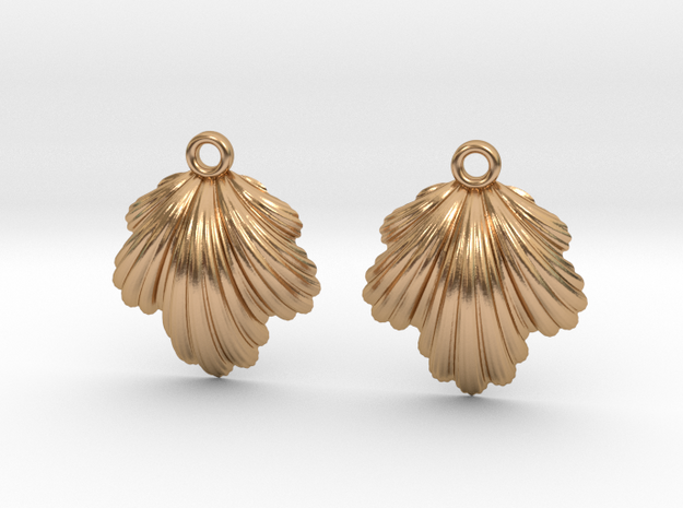 Seashell Earrings in Polished Bronze
