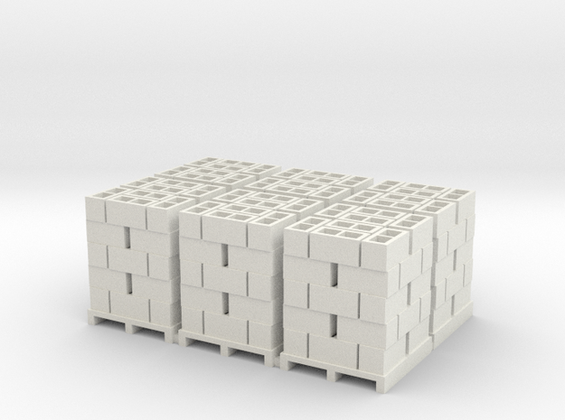 Pallet Of Cinder Blocks Hollow 5 High 6 Pack 1-32  in White Natural Versatile Plastic