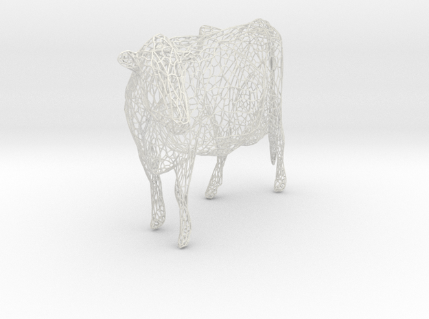 New Lace Cow (repaired) in White Natural Versatile Plastic