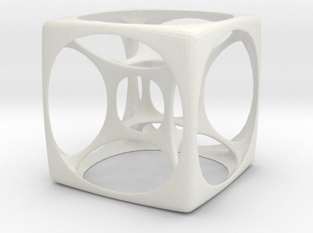 Hyper Cube 3 in White Natural Versatile Plastic