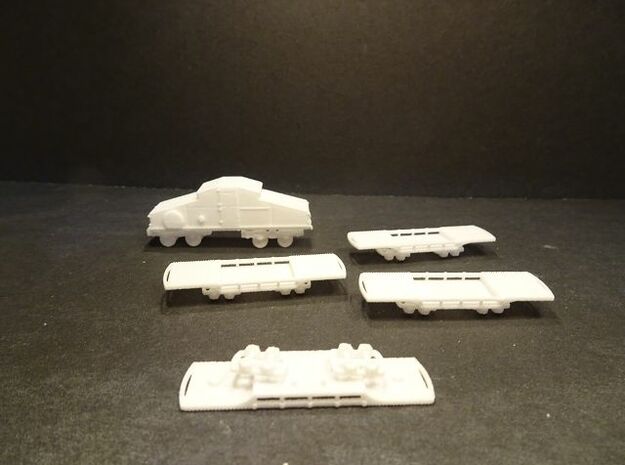 1/144 French WWI narrow gauge train in White Natural Versatile Plastic