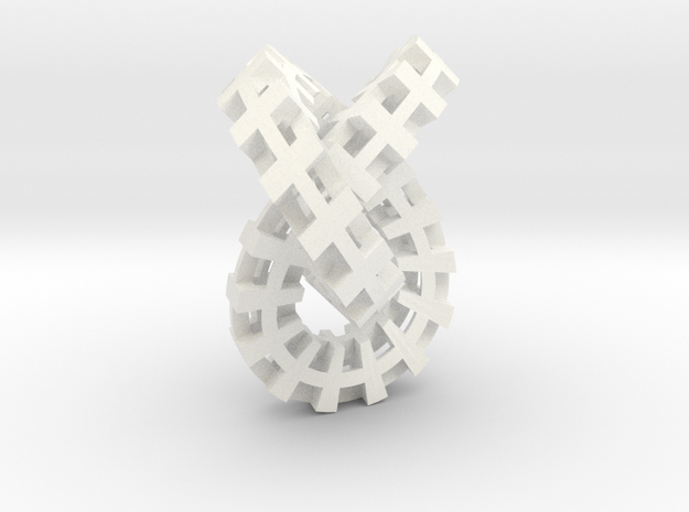 Escher knot small in White Processed Versatile Plastic
