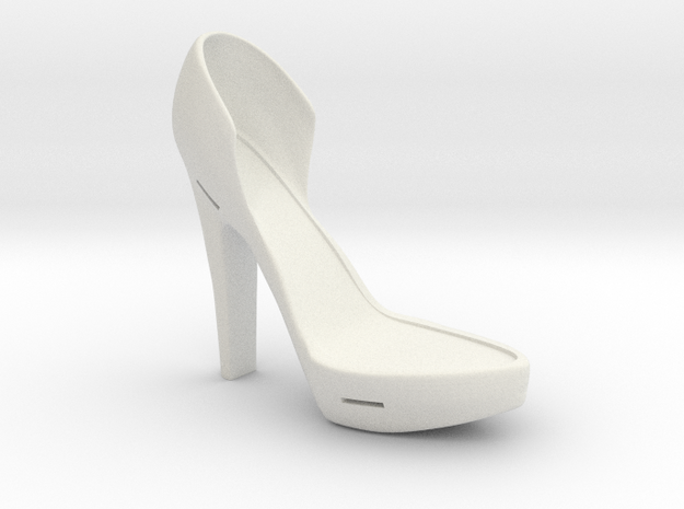 Right Leather Strap High Heel in White Natural Versatile Plastic