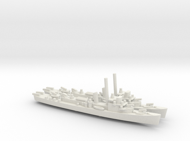 Buckley-Class Destroyer Escort in White Natural Versatile Plastic: 1:1200