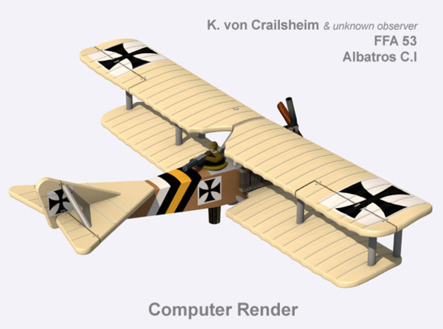 Kurt von Crailsheim Albatros C.I (full color) in Natural Full Color Nylon 12 (MJF)