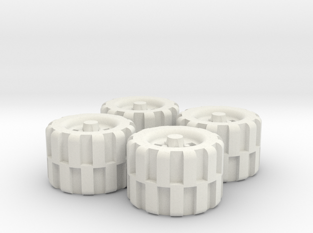 28mm Scale Off Road Tire Set in White Natural Versatile Plastic