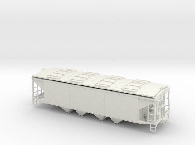 O-Scale 1:48  P-9 Ballast/Phosphate Hopper w/ Top in White Natural Versatile Plastic