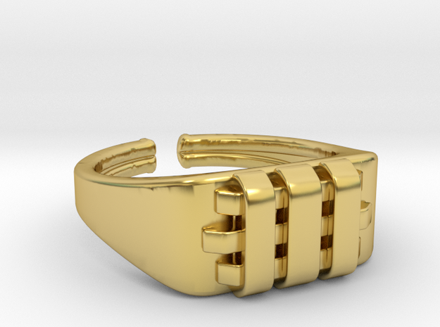 Squared Ring in Polished Brass