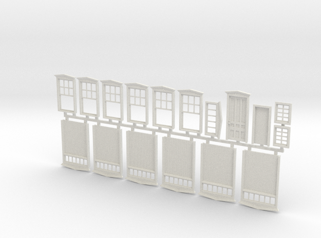 North East PA Freight House Windows and Doors in White Natural Versatile Plastic: 1:48 - O
