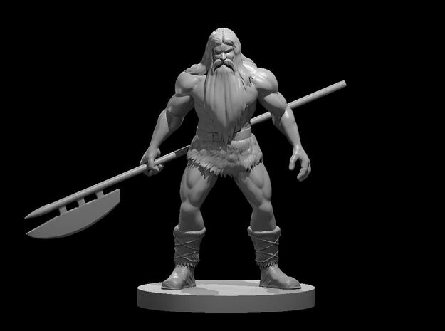 Human Male Barbarian 11 in Clear Ultra Fine Detail Plastic
