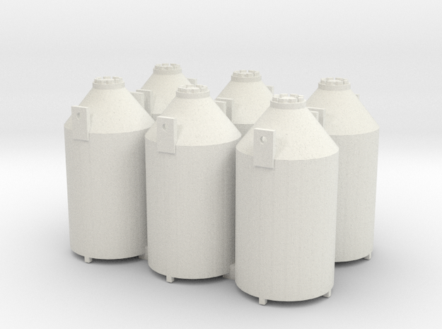 Calcium Carbide Container (early) 6 pcs in White Natural Versatile Plastic