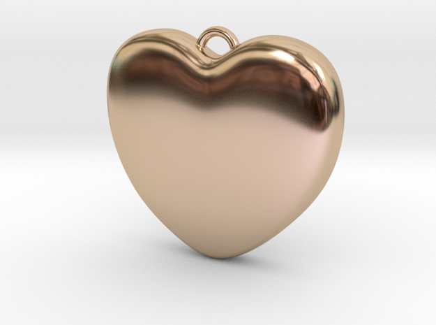 Heart Gift Pendant  in 14k Rose Gold Plated Brass: Medium
