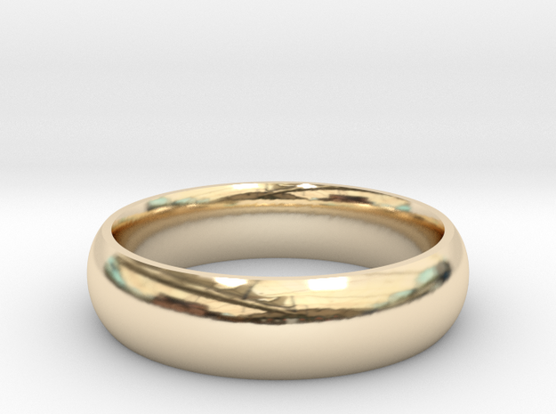 5mm Wedding Band Comfort Fit in 14k Gold Plated Brass: 7 / 54