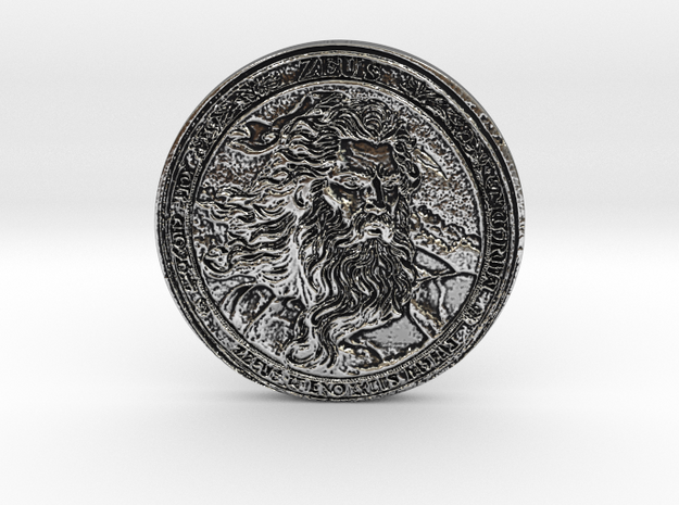 Zeus' Lightning Bolt coin in Antique Silver