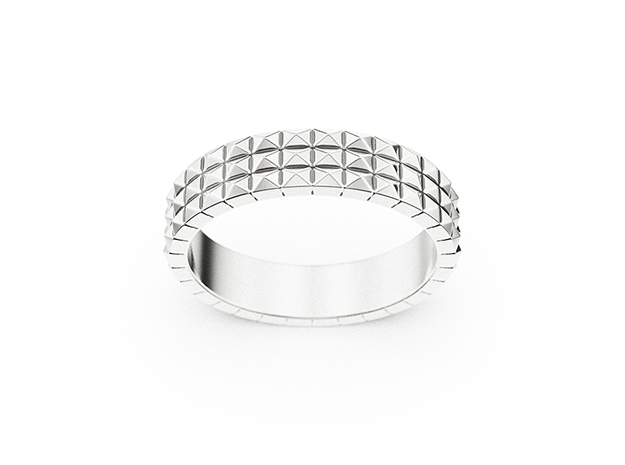 STUDDED BAND RING in Antique Silver: 9.5 / 60.25
