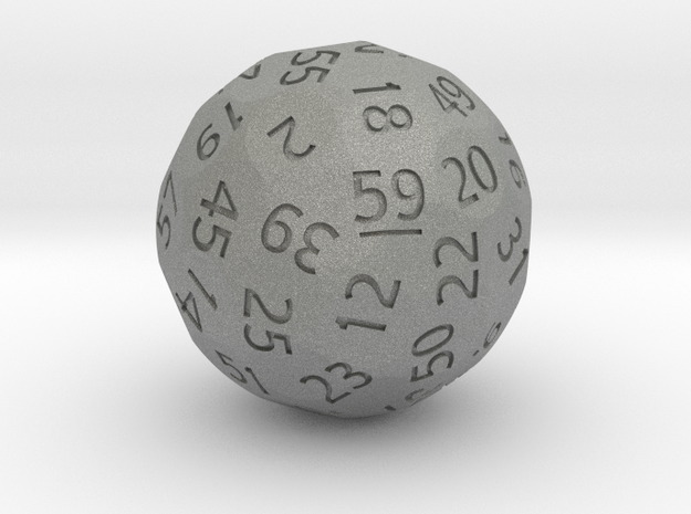 d59 Sphere Dice (Regular Edition) in Gray PA12