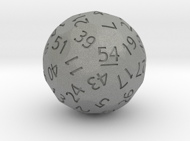 d54 Sphere Dice (Regular Edition) in Gray PA12
