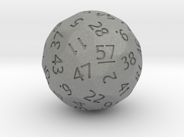 d57 Sphere Dice (Regular Edition) in Gray PA12