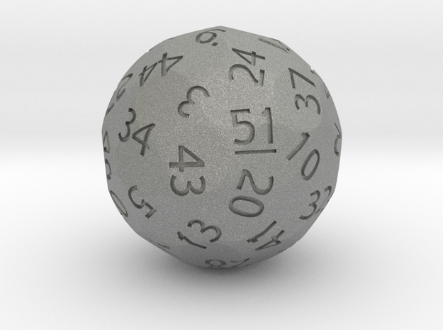 d51 Sphere Dice (Regular Edition) in Gray PA12
