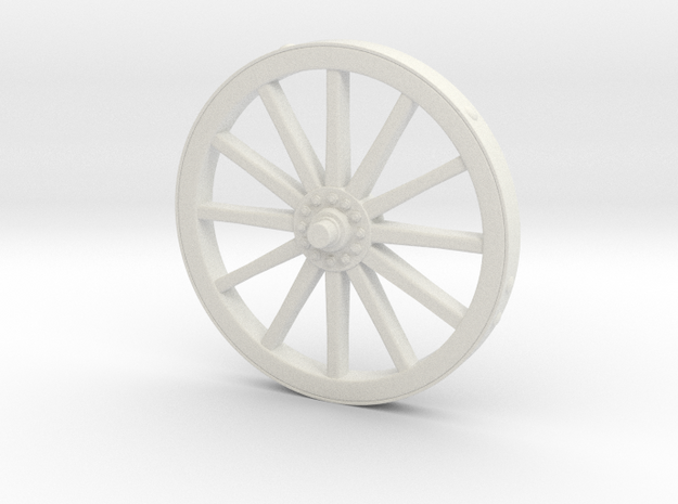 1/6 Poland 7.5cm Skoda Gebirgskanone M.15 Wheel in White Natural Versatile Plastic
