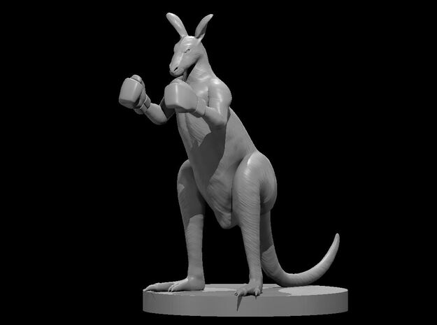 Kangaroo male BOXING in Clear Ultra Fine Detail Plastic