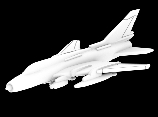 1:400 Scale Su-17M (Loaded, Wings In, Gear Up) in White Natural Versatile Plastic
