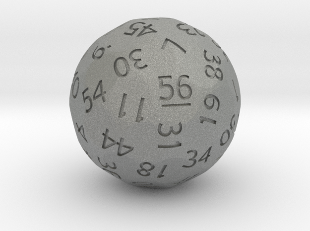 d56 Sphere Dice (Regular Edition) in Gray PA12