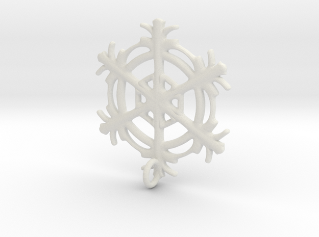 Snowflake Earring in White Natural Versatile Plastic