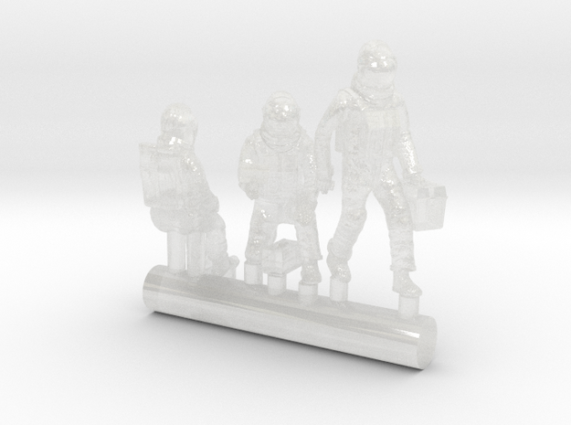 SPACE 2999 1/200 ASTRONAUTS WORKING W BUGGY DRIVER in Clear Ultra Fine Detail Plastic