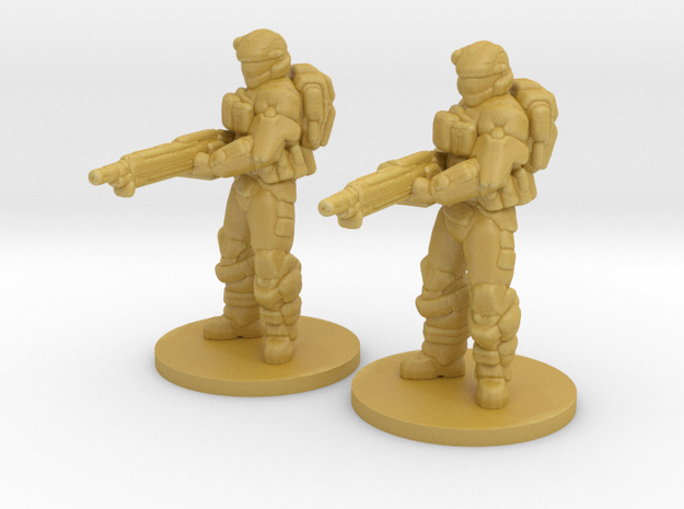 ODST Heavy weapons miniature set 20mm scifi model in Tan Fine Detail Plastic