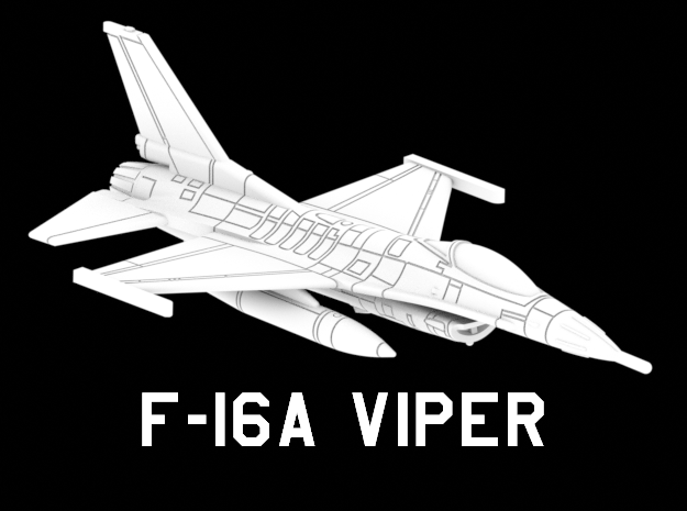 9cm F-16A Viper (Drop Tanks, Gear Up) in White Natural Versatile Plastic