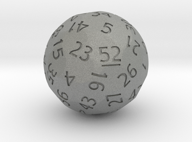 d52 Sphere Dice (Regular Edition) in Gray PA12