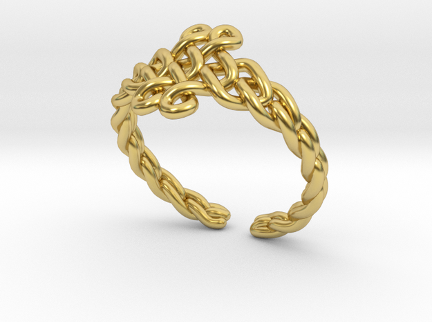 Knot ring in Polished Brass