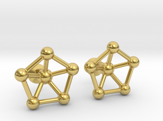 Carbon Atom Cufflinks in Polished Brass