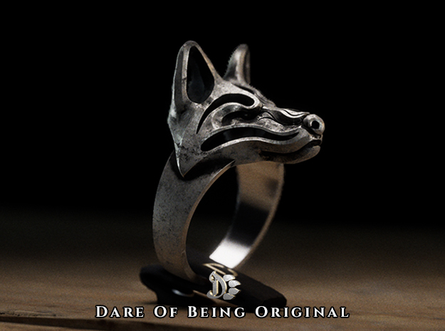 The Wolf Ring in Antique Silver: 6 / 51.5