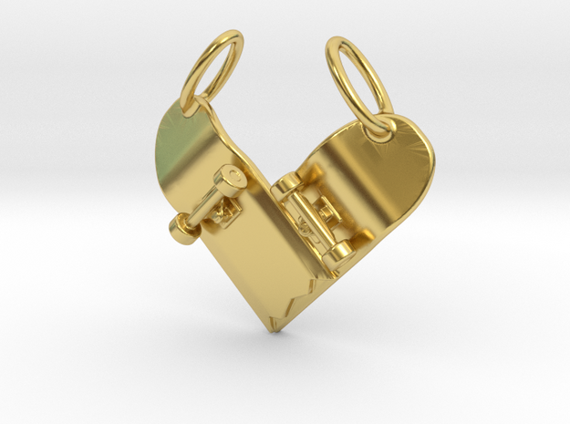 Skateboard II (heart shaped) in Polished Brass