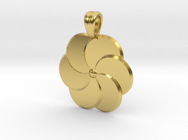 Simple flower in Polished Brass