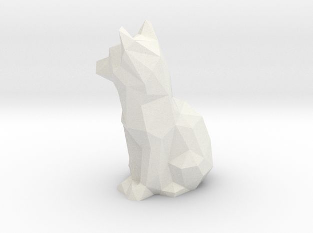 Low Poly Fox  
 in White Natural Versatile Plastic