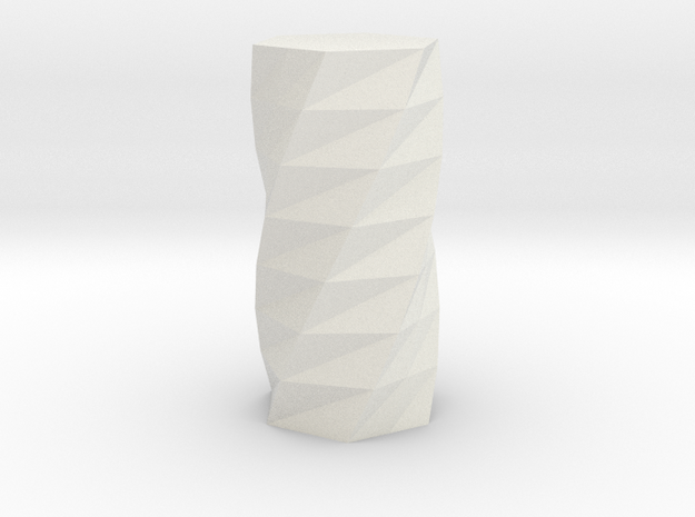 Twisted 6-sided Vase Basics  in White Natural Versatile Plastic