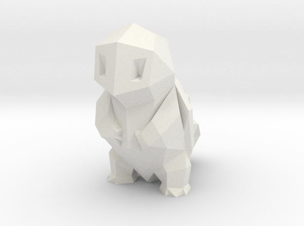 Low-Poly Squirtle  in White Natural Versatile Plastic